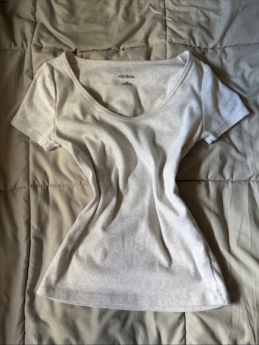 Wilfred Scoop Neck Short Sleeve Tee - Light Gray Heather